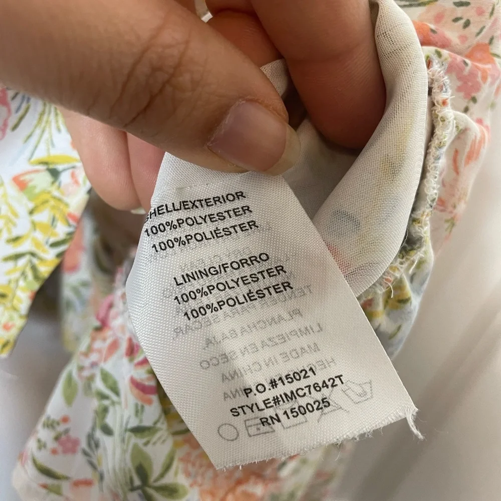 Emory Park Floral Ruffle Tie Front Cropped Blouse Large - Picture 9 of 10